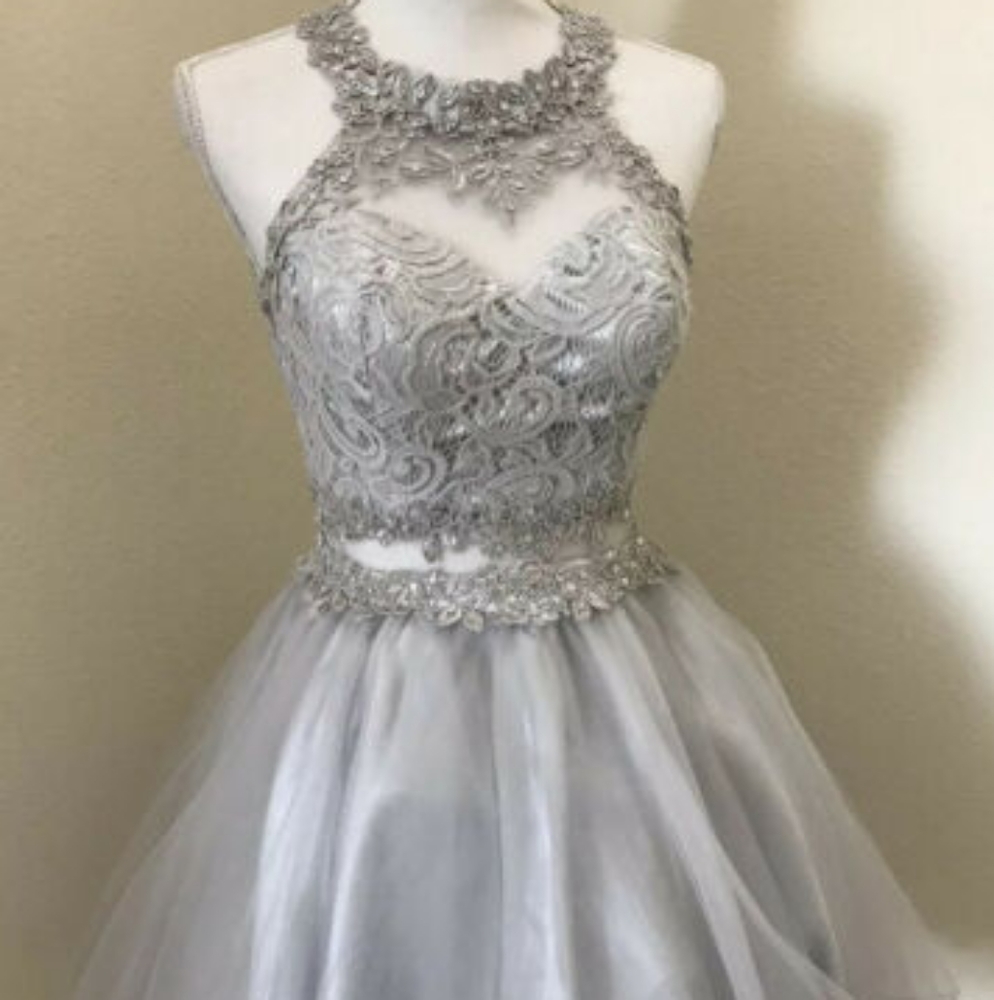 Star Box Silver Sequin Prom Dress - Picture 4 of 4